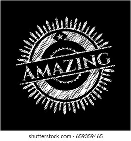 Amazing chalk emblem written on a blackboard