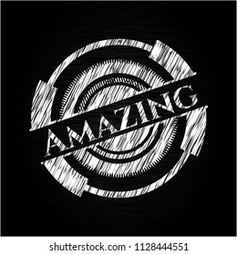 Amazing chalkboard emblem on black board