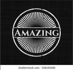 Amazing chalkboard emblem on black board