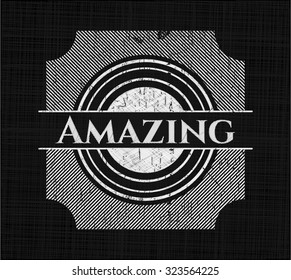 Amazing chalkboard emblem written on a blackboard