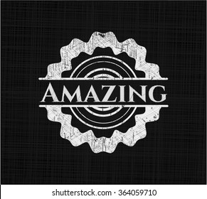 Amazing chalkboard emblem written on a blackboard