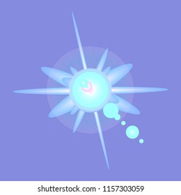 Amazing charming magian abstract object glow splash motion.