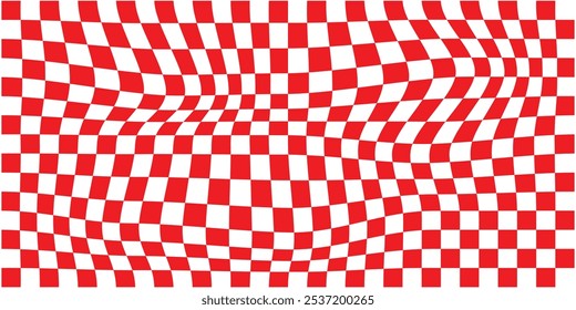 Amazing checker board, Chess board abstract, New checker abstract image, checkerboard backgrounds in red white colors. Groovy hippie chessboard pattern.