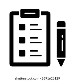Un increíble icono de lista de comprobación, gestión de tareas, listas de compras y concepto de planificación