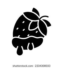 An amazing chocolate dipped strawberry vector design, modern flat style