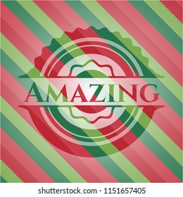 Amazing christmas colors style badge.