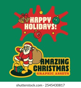 Amazing Christmas and Happy New Year Illustration Stocks