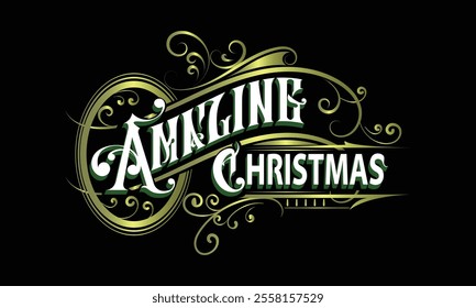 AMAZING CHRISTMAS lettering custom style design