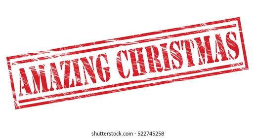 amazing christmas vector red stamp on white background