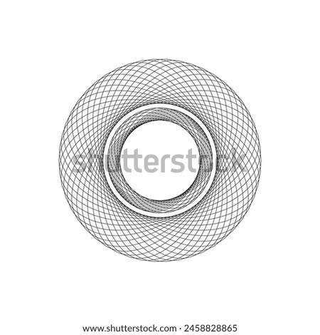 Amazing Circle Border Frame Circle Guilloche Vector Black Abstract Round Frame From Thin Lines