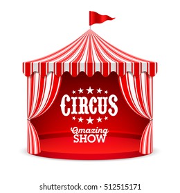 Amazing Circus Show poster. Circus tent vector illustration.