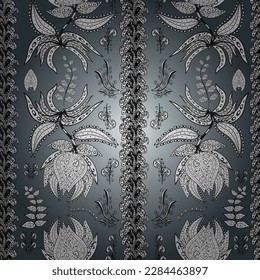 Amazing collage paradise style for floral design. Blossom lilies seamless background. Bright floral collage blossom flowers white, neutral and gray.