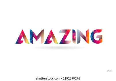 amazing colored rainbow word text suitable for card, brochure or typography logo design