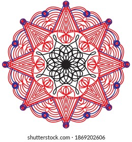 Amazing colourful Vector mandala art or circular pattern for decoration elements, meditation poster, stress relief, henna, adult colouring book page, decoration card.