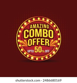 Amazing Combo Offer Logo Unit Vector Design. Retail, FMCG,  Buy 1 Get 1. Advertising and Promotional Design Template