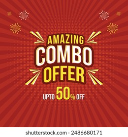 Amazing Combo Offer Logo Unit Vector Design. Retail, FMCG,  Buy 1 Get 1. Advertising and Promotional Design Template