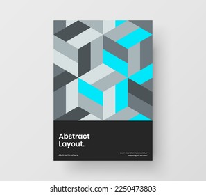 Amazing company brochure design vector template. Vivid geometric hexagons banner layout.