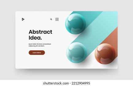 Amazing company cover design vector concept. Unique 3D spheres handbill illustration.
