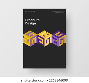 Amazing company identity A4 vector design layout. Multicolored mosaic pattern poster template.