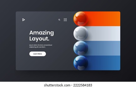 Amazing company identity vector design template. Unique 3D balls postcard concept.