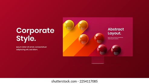 Amazing computer display mockup site screen concept. Simple banner vector design layout.