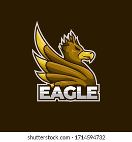 amazing, cool, and powerfull eagle Mascot logo illustration for your esport tem or company or other, vector art