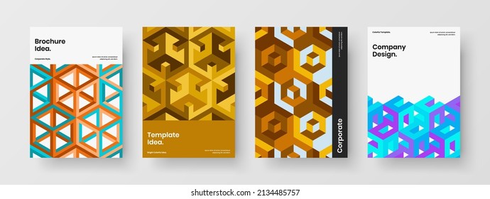 Increíble composición del concepto de vector de diseño de portada corporativa. Resumen de la colección de diseño de pancartas hexagonales en mosaico.