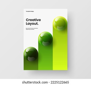 Amazing corporate identity vector design layout. Fresh realistic spheres front page template.