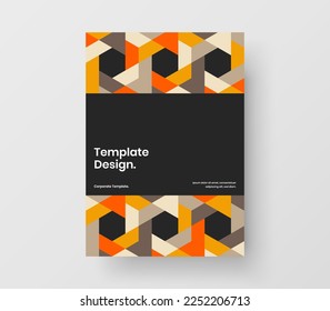 Amazing cover A4 vector design template. Multicolored mosaic pattern flyer concept.
