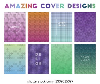 Amazing Cover Designs. Actual geometric patterns, fantastic vector illustration.