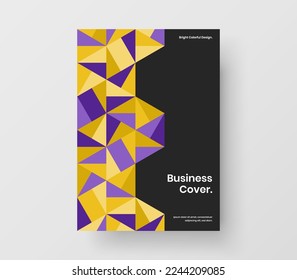 Diseño de vectores de cubierta asombrosa. Ilustración de volante de hexagones geométricos coloridos.