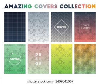 Amazing Covers Collection. Admirable geometric patterns, alive vector illustration.