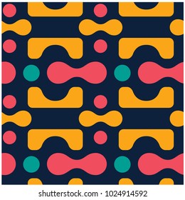 Amazing curvy rounded shapes seamless pattern. Design for print, fabric, textile. Seamless wallpaper.