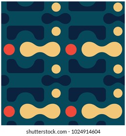 Amazing curvy rounded shapes seamless pattern. Design for print, fabric, textile. Seamless wallpaper.