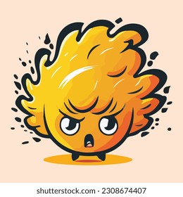 amazing cute fire mascot illustration vector art