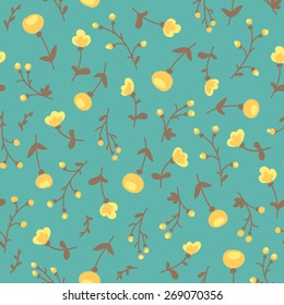 Amazing cute seamless vintage colorful floral pattern