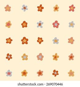Amazing cute seamless vintage colorful floral pattern