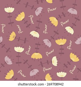 Amazing cute seamless vintage colorful floral pattern