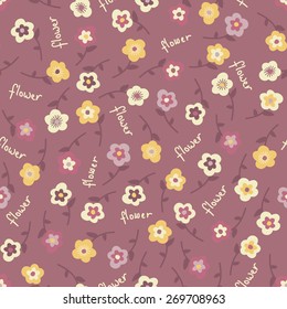 Amazing cute seamless vintage colorful floral pattern