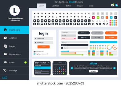 Amazing Dark Dashboard Web UI Elements