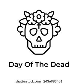 An amazing day of the dead icon in editable style, isolated on white background