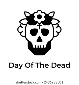 An amazing day of the dead icon in editable style, isolated on white background
