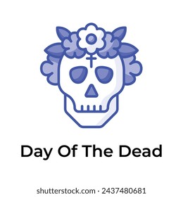 An amazing day of the dead icon in editable style, isolated on white background