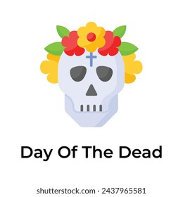 An amazing day of the dead icon in editable style, isolated on white background