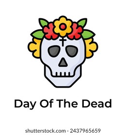 An amazing day of the dead icon in editable style, isolated on white background