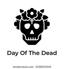 An amazing day of the dead icon in editable style, isolated on white background