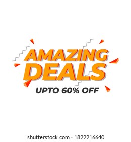 Amazing Deals Shopping Offers Discount Label Icon Vector