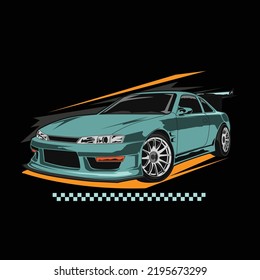 Amazing design and illustration racing car, vector concept car, design for t-shirt and merchandise