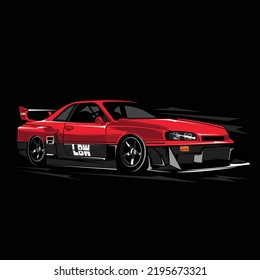 Amazing design and illustration racing car, vector concept car, design for t-shirt and merchandise