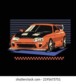 Amazing design and illustration racing car, vector concept car, design for t-shirt and merchandise